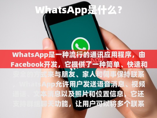 WhatsApp拥有庞大的用户基础，在全球各地都享有很高的使用率。