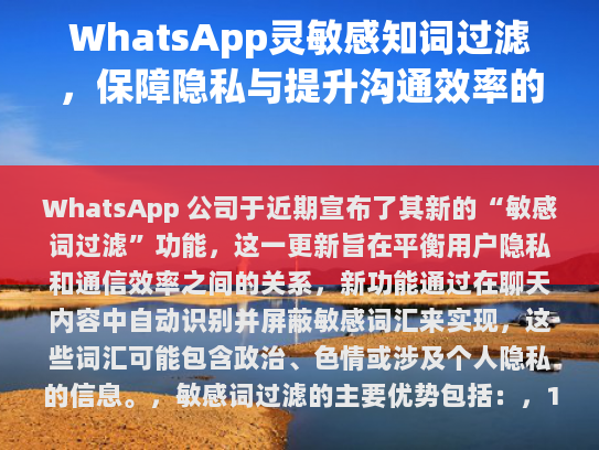 WhatsApp 新增敏感词过滤，如何平衡用户隐私与沟通效率？